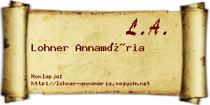 Lohner Annamária névjegykártya